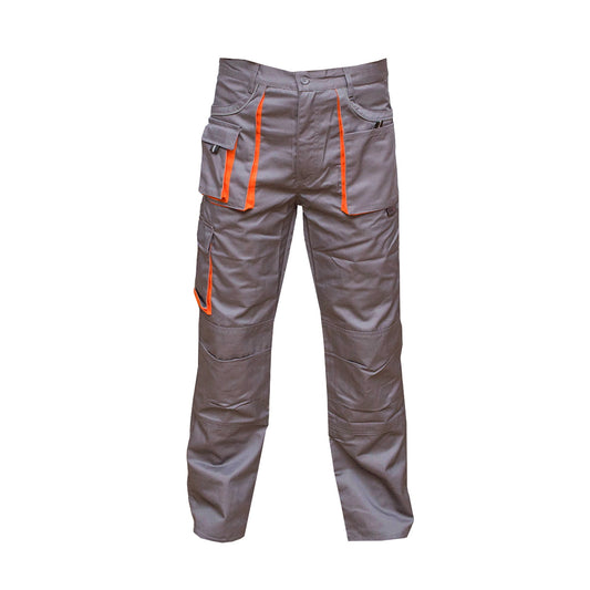 Polyester-cotton work pants 235g/m2, gray with orange size 50 Breckner Germany