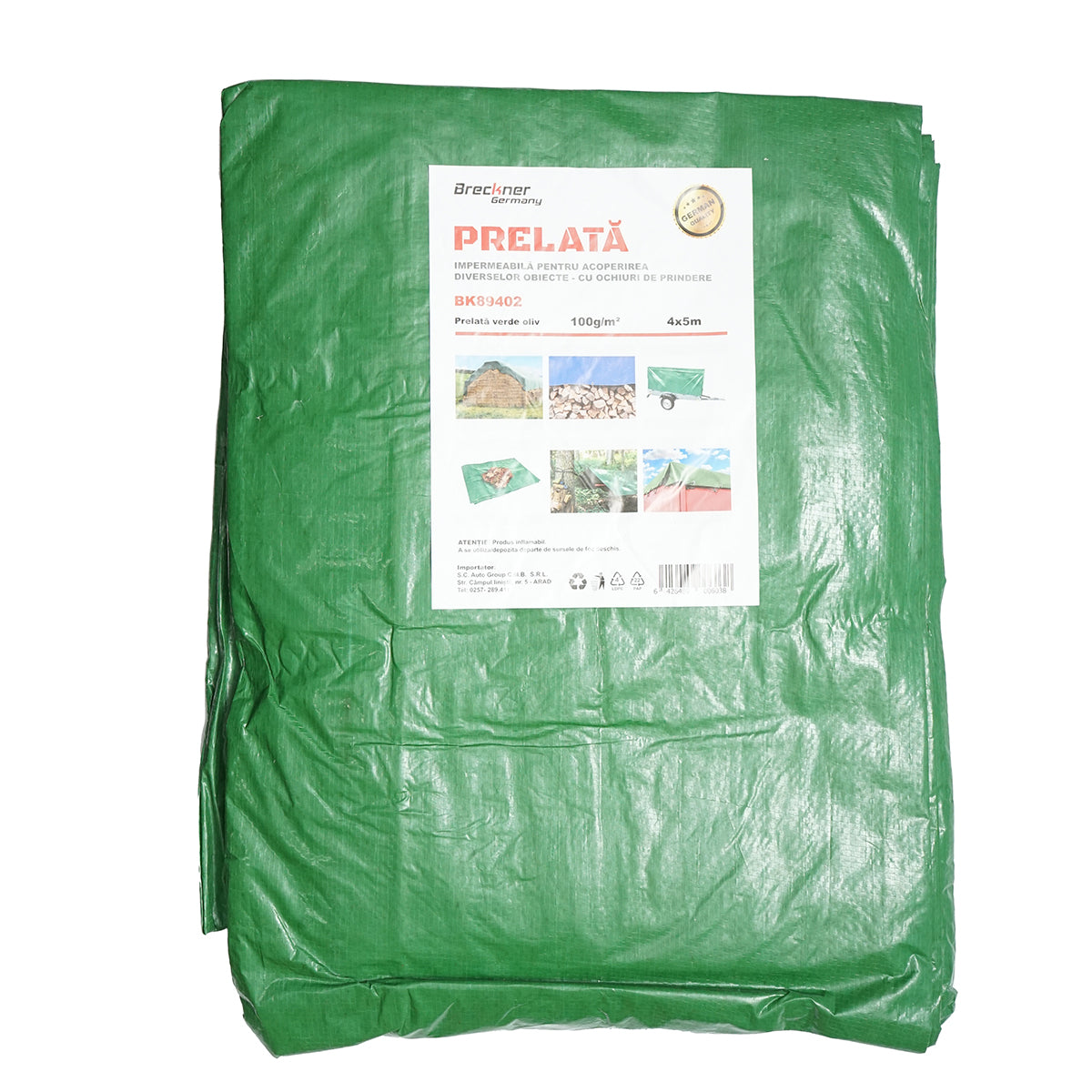 Green netting tarpaulin 100g/m2 4x5m Breckner Germany