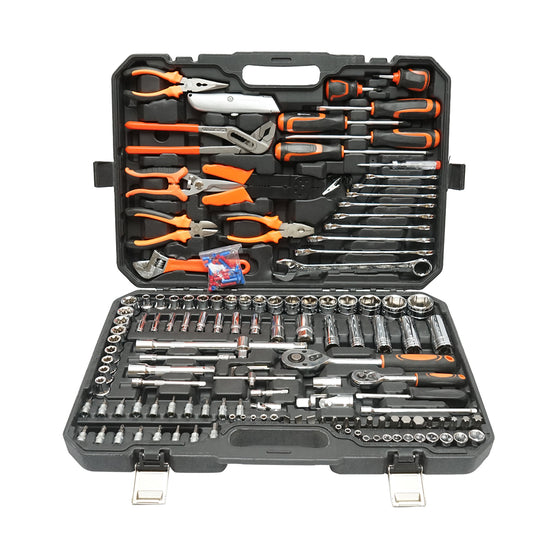 Socket wrench set, open-end wrenches, bits, torx with tools and instruments 160 pieces Breckner Germany