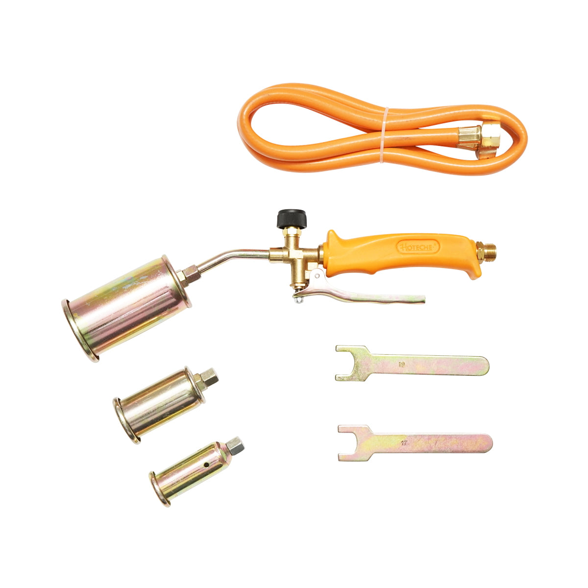Gas burner with 3 nozzles and 1.5m bottle hose Hoteche