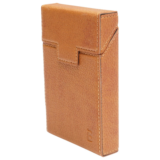 Brown leather case for cigarette pack P27 Breckner