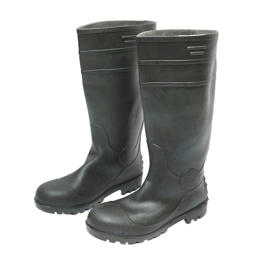 Green PVC work boots with steel toe size 45 005GB