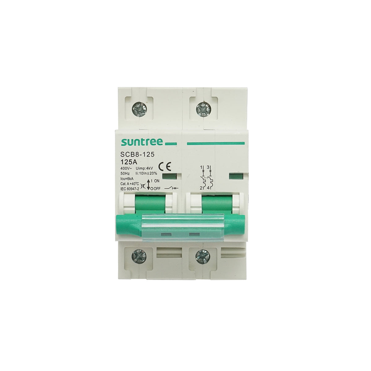 Automatic circuit breaker 2P, 125A 400V, 4.5kA Suntree