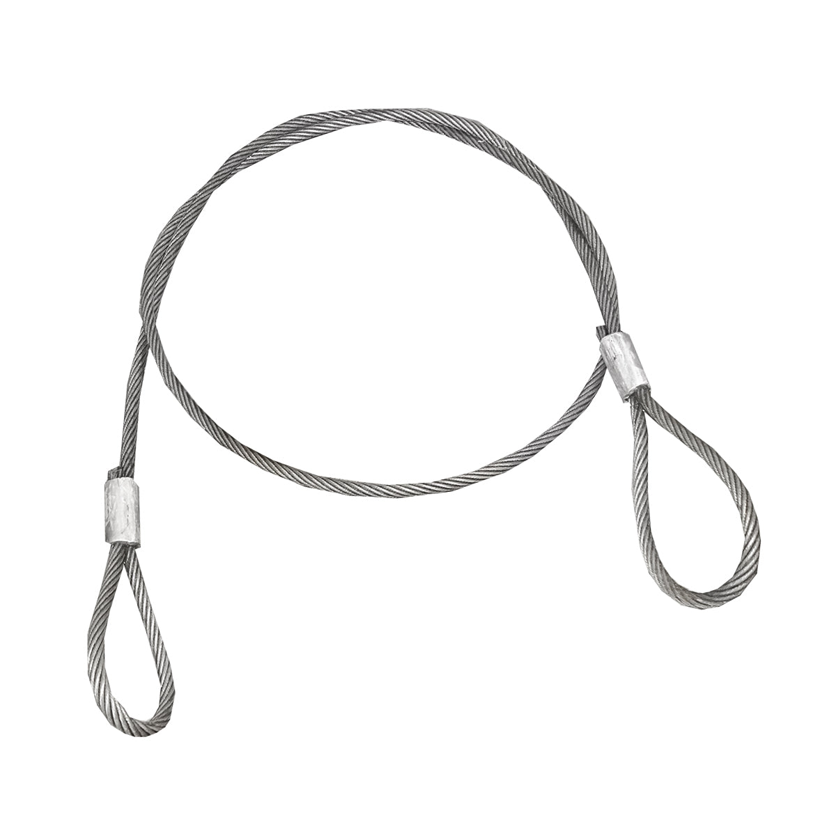 Steel cable/winch rope with a thickness of 28mm and a length of 6m with rings for towing or lifting