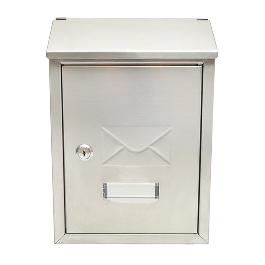 Stainless steel mailbox 320X230X90mm with 2 keys and mounting accessories