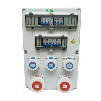 Group socket panel organization for site 2x415V/32A, 3x250V/16A, 18 modules 540x360x180mm IP67 SUNTREE
