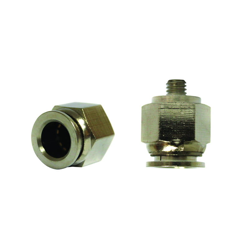 Right quick connector made of metal and metal screw fi 10 with M6.