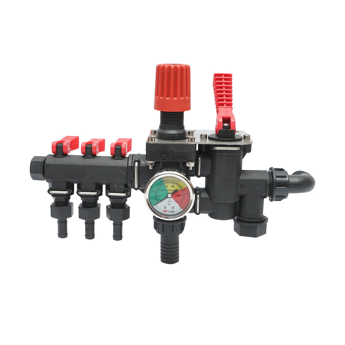 Herbicide distributor with 3 horsepower and manometer