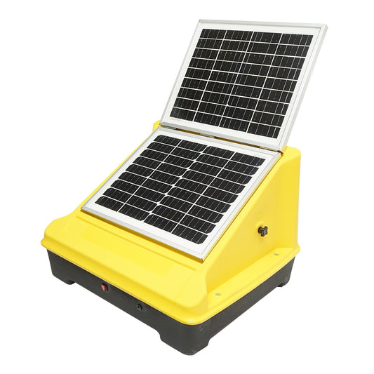 Impulse generator for electric fence 10 Joules with 25W solar panel and 12V/25Ah battery Breckner Germany