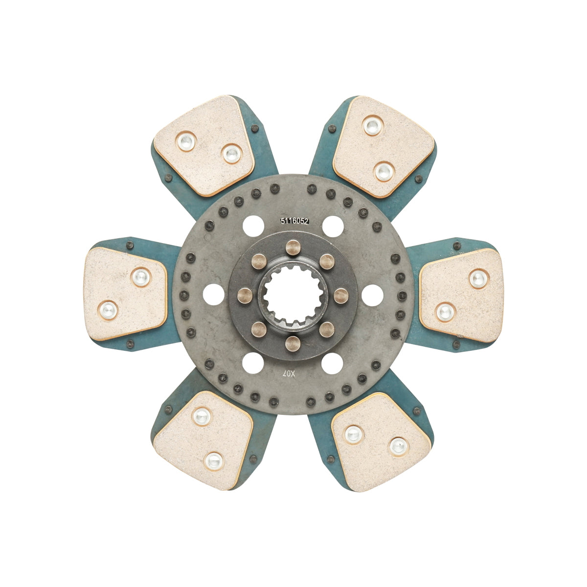 Clutch disc with an outer diameter of 280mm, inner diameter 1-35mm, inner diameter 2-40mm, 14 grooves for Fiat, Landini OEM 5116052.