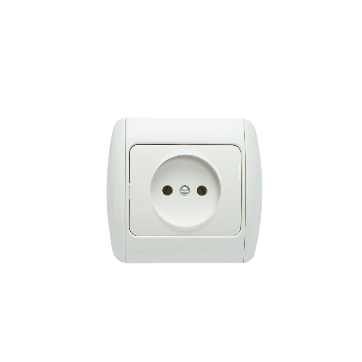 White plain socket ST MAKEL 220V - 250V, 10A recessed, ceramic