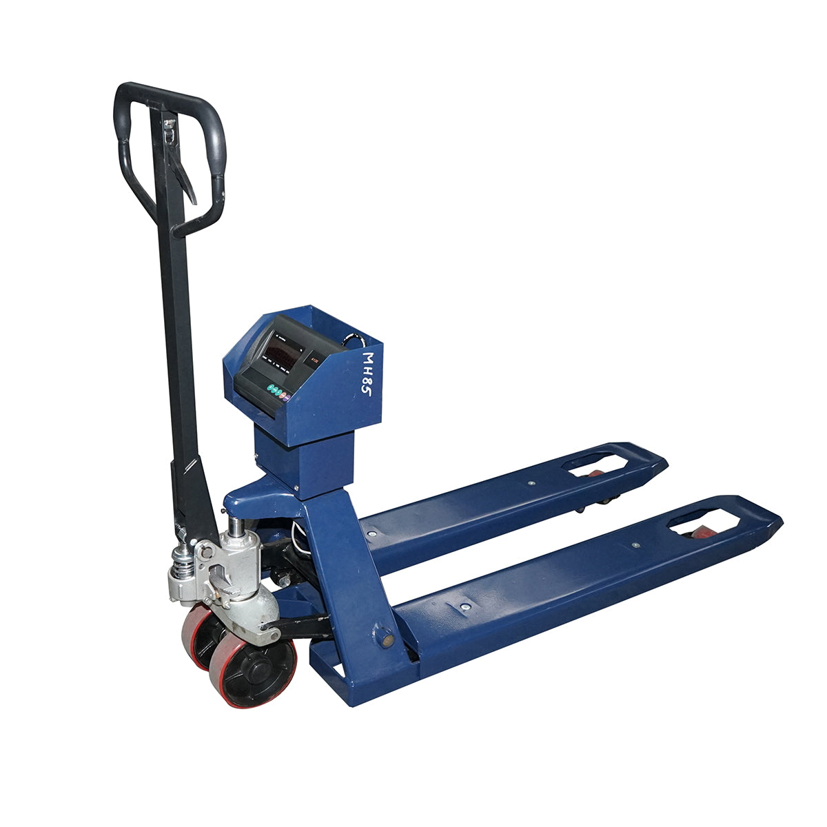 Manual pallet truck 3T with electronic scale, 6V/4Ah battery, and silicone wheels