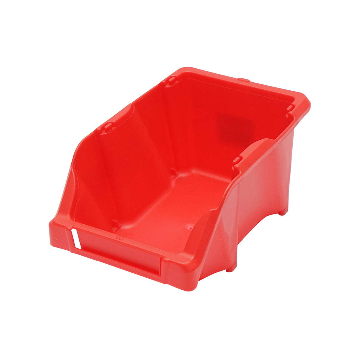 Red plastic storage box 165x105x75mm