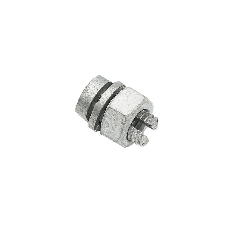 Electric wire connector through threading for electric fence
