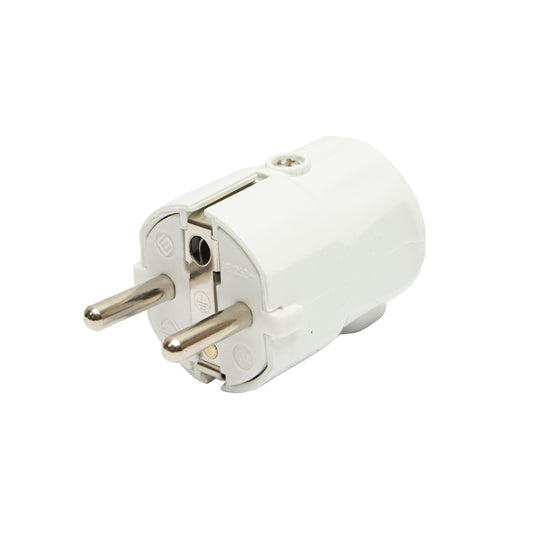 Schuko plug with grounding white 16A, 250V Breckner Germany