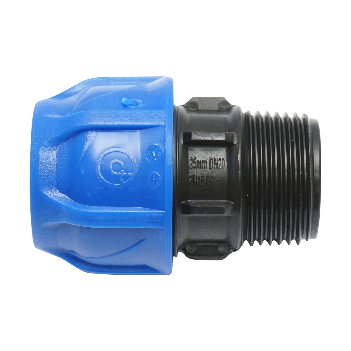 Compression fitting with external thread D25mmx1 inch, PN16 for irrigation systems