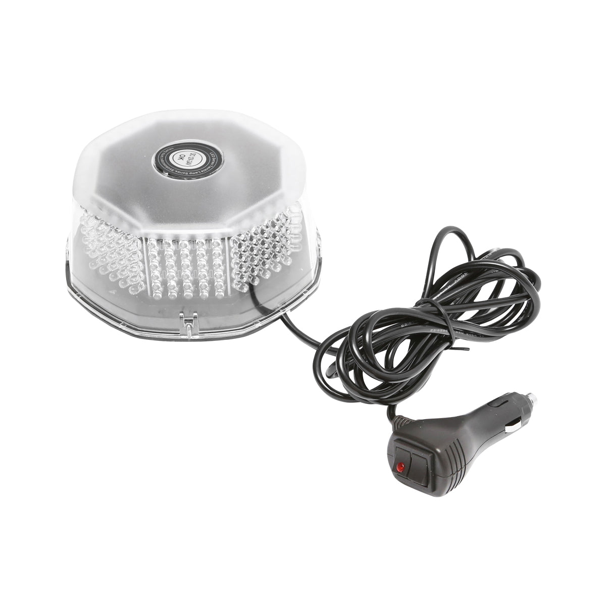 Round warning lamp, beacon with 240 LED lights, yellow light, magnetic attachment, ON/OFF switch with light indicator, 12V/24V Breckner Germany