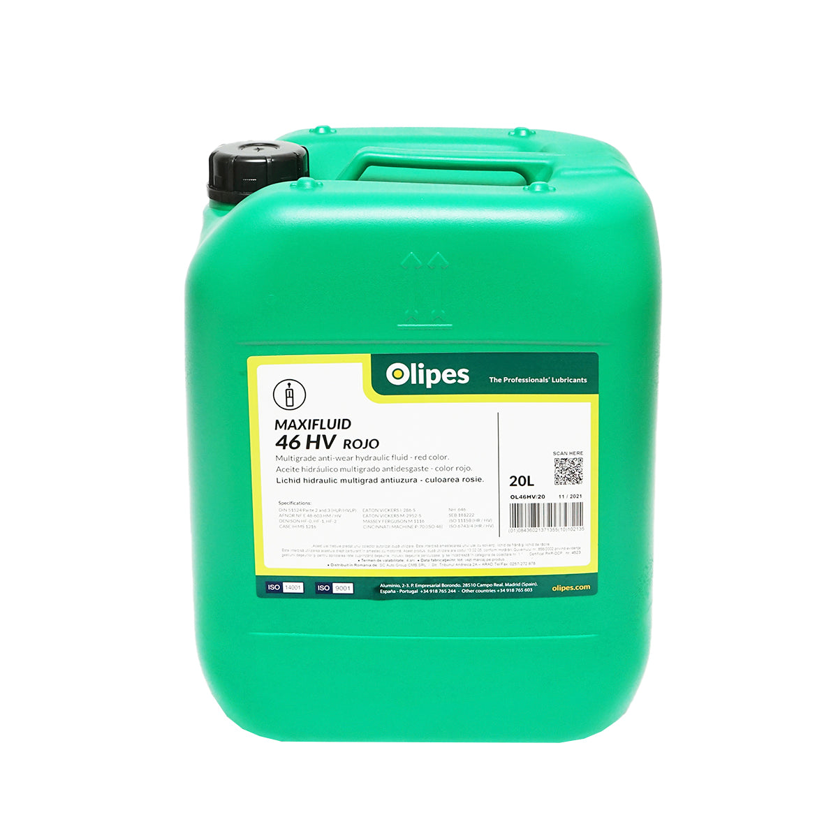 Olipes red hydraulic oil MAXIFLUID 46 HV 20L