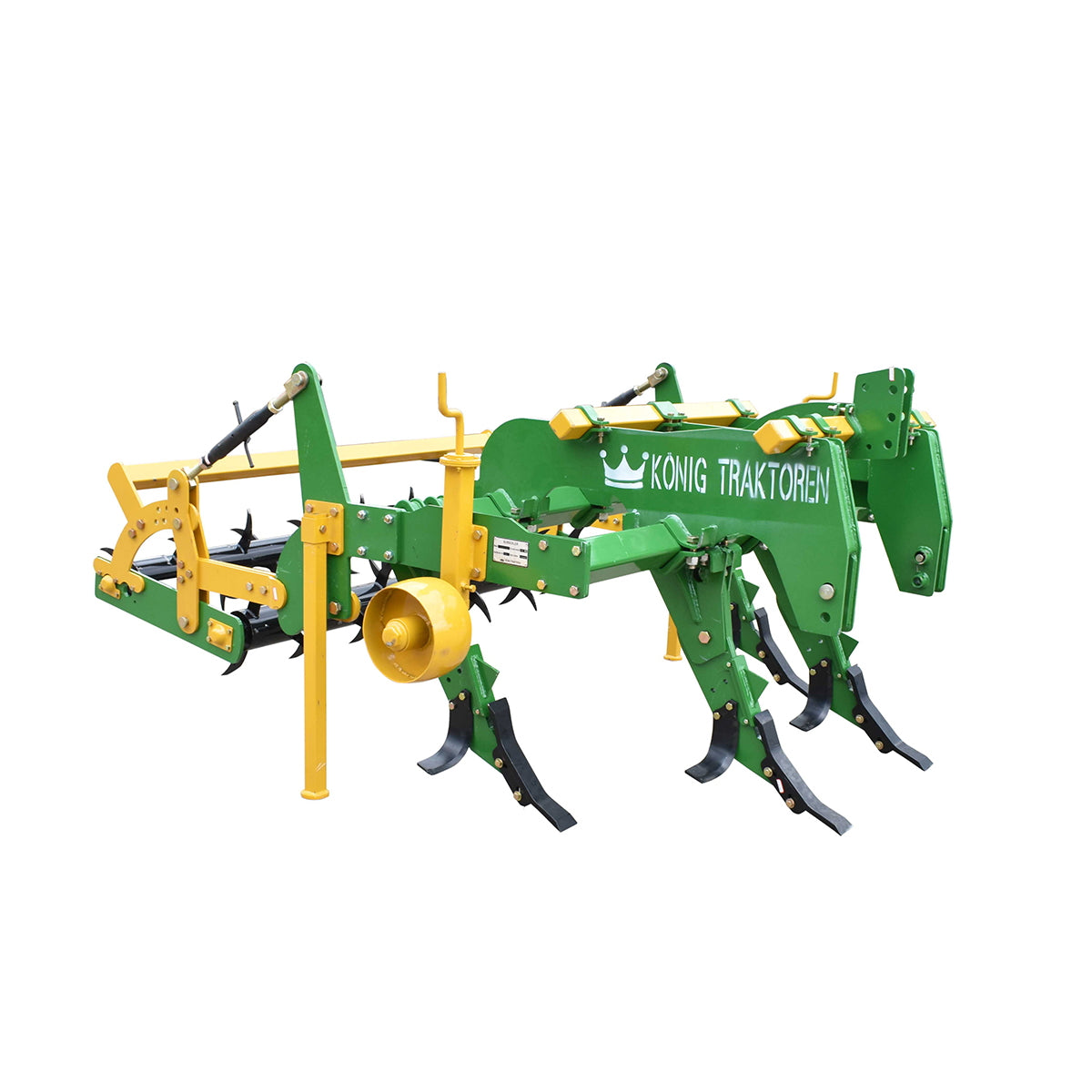 Scarifier with 4 fingers and 2 drums with spikes