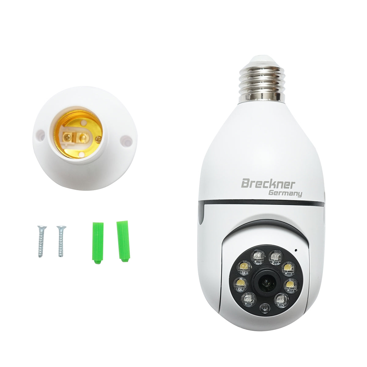 Smart-bulb surveillance camera 2 MP, 360-degree rotatable PTZ, P2P WIFI 2.4GHz, E27 bulb type with motion sensor and iCSee application