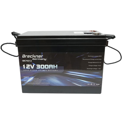Li-ion LifePo4 Battery 12.8V, 300Ah (deep cycle) with BMS, LCD display and temperature protection Breckner Germany