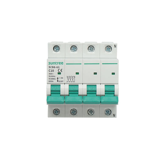 Automatic circuit breaker 3P+N, 10A 400VAC Suntree