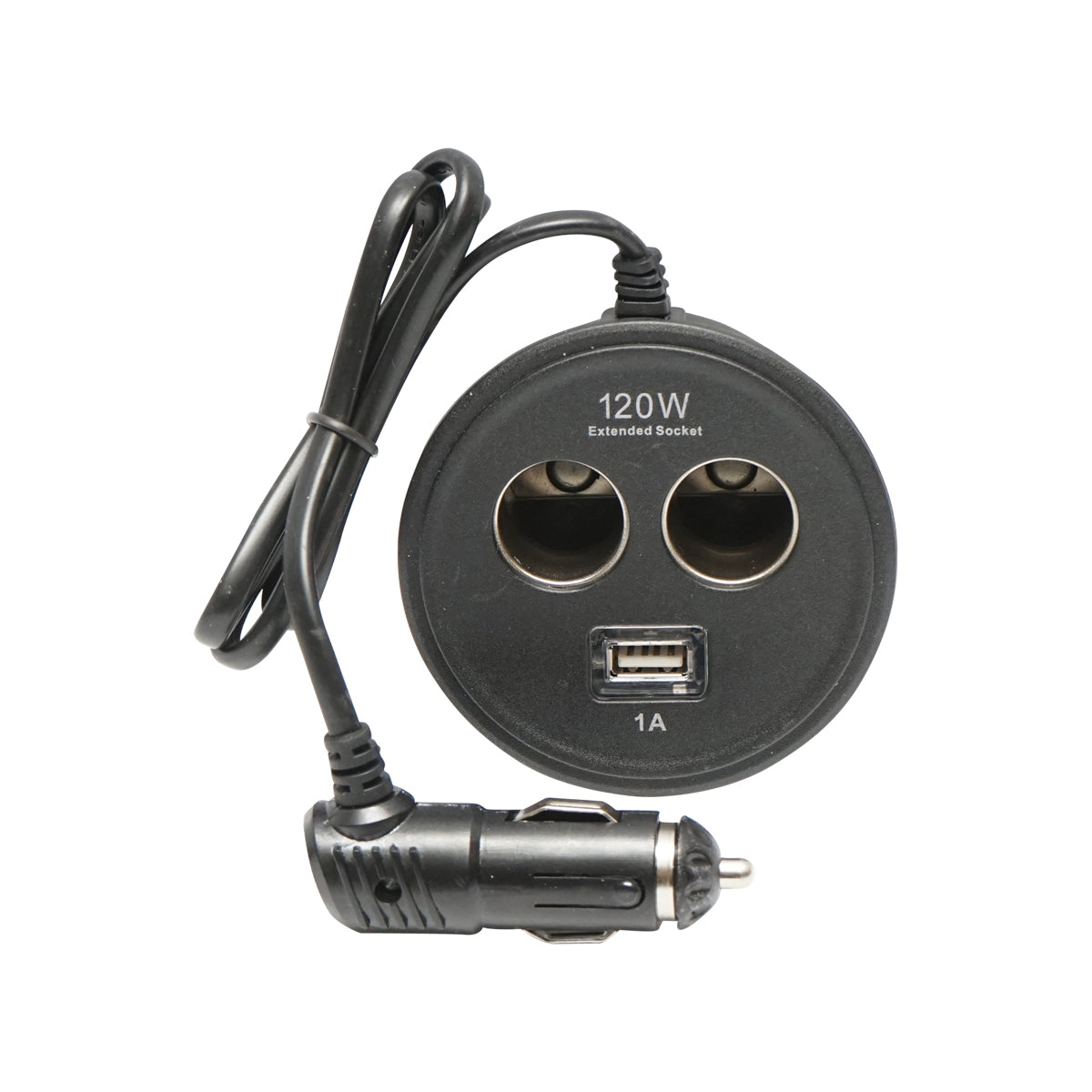 Triple adapter lighter for cup holder with 1m cable
