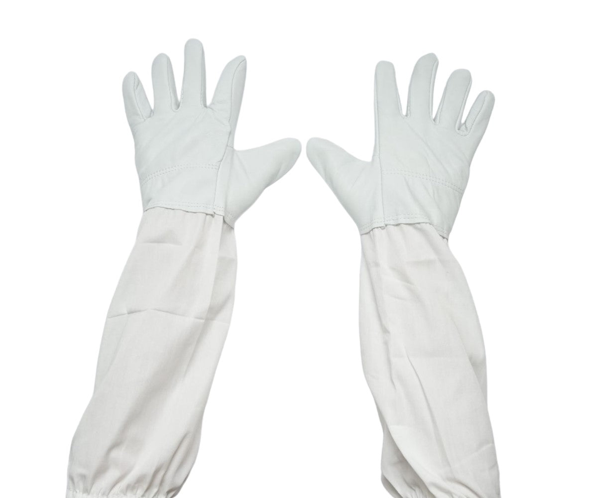 Leather bee gloves with cotton L