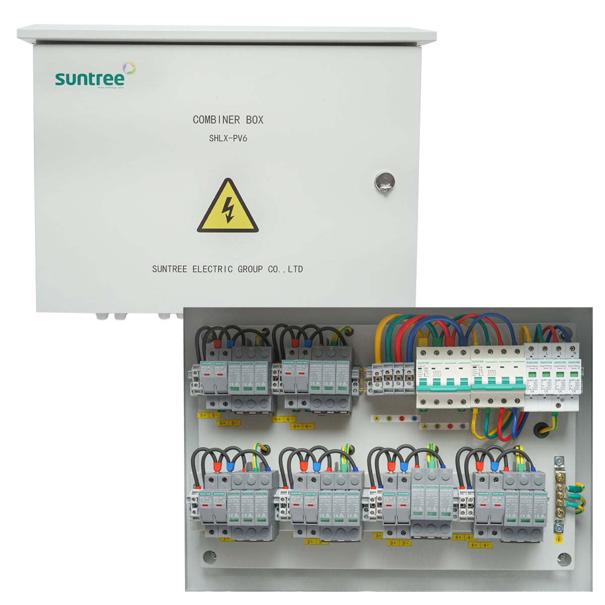 Protection fuse box equipped for 380V photovoltaic systems 20-30KW DC/AC with 6 strings 63A, IP65