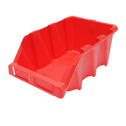 Red plastic storage box 360x215x155mm