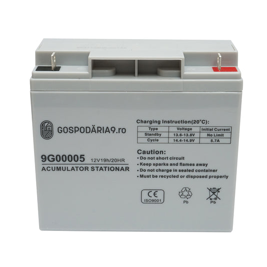 12V 19Ah 20HR gel solar system battery, 182x77x167mm Gospodaria 9