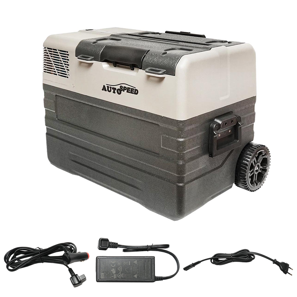 Car refrigerator with compressor and trolley wheels 42L 12-24-220V 60W