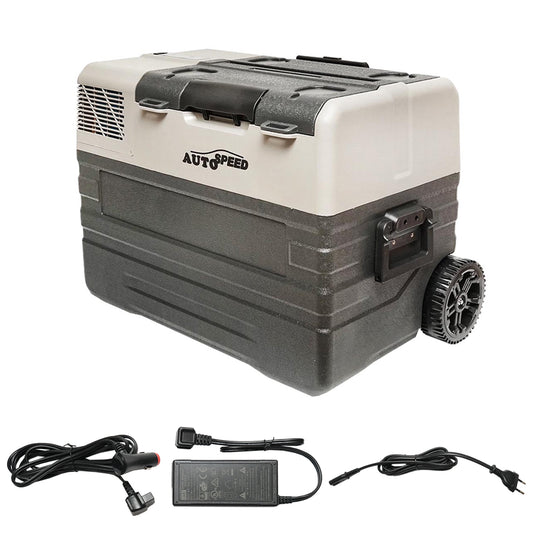 Car refrigerator with compressor and trolley wheels 42L 12-24-220V 60W