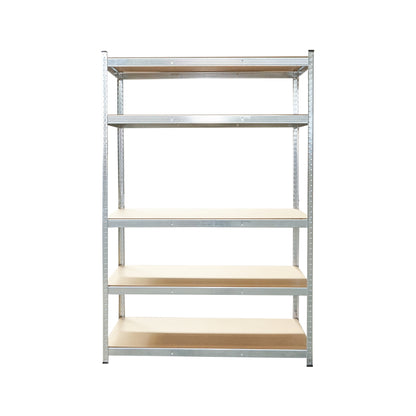Metal shelf with 5 MDF shelves, 180x120x60cm, 175kg/shelf, assembly without screws, galvanized