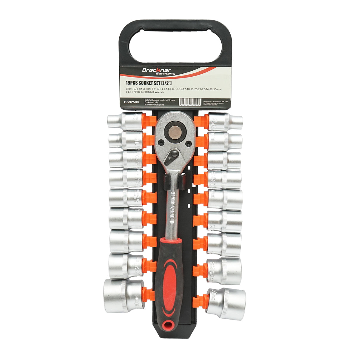 19-piece socket wrench set with ratchet 1/2 Breckner Germany