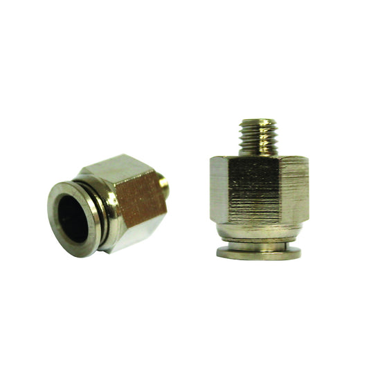 Right quick connector made of metal and metal screw fi 10 with M8.