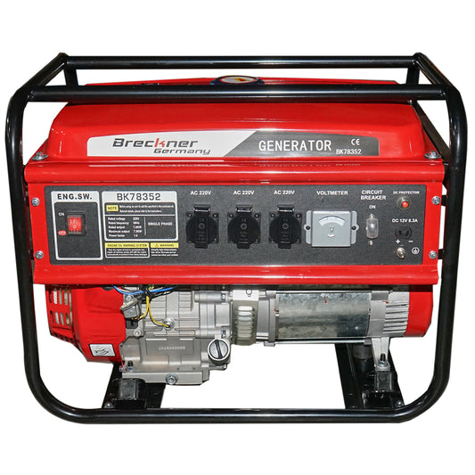 Gasoline electric generator 220V 7.5KW 50Hz, 17HP manual start Breckner Germany