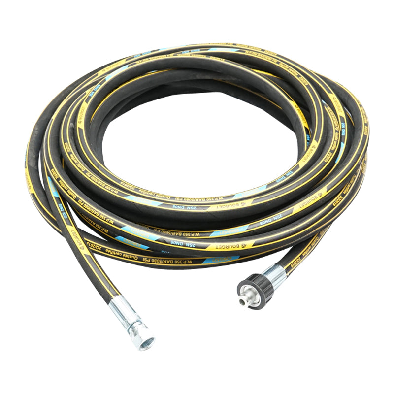 10m washing hose DN8 2SN with 22x1.5mm fitting and 3/8 reinforcement at the ends