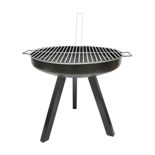 Round grill with grill and handles with 3 legs