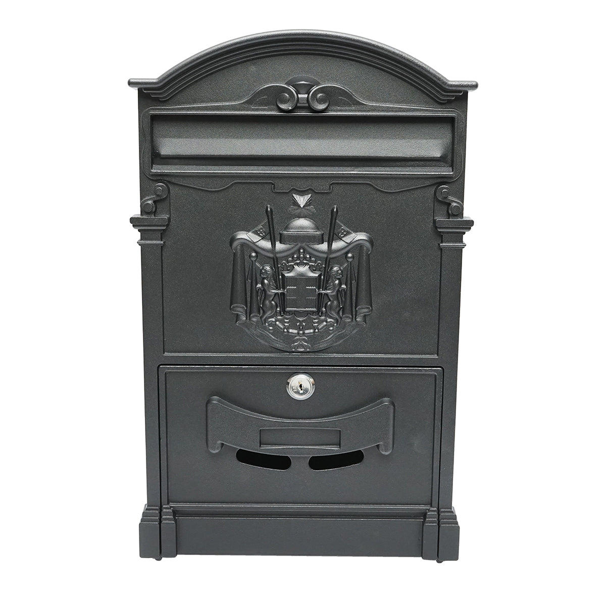 Everest mailbox, anthracite black 410X260X90mm with 2 keys and mounting accessories