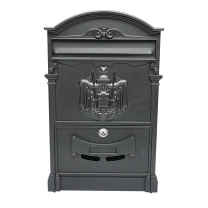 Everest mailbox, anthracite black 410X260X90mm with 2 keys and mounting accessories