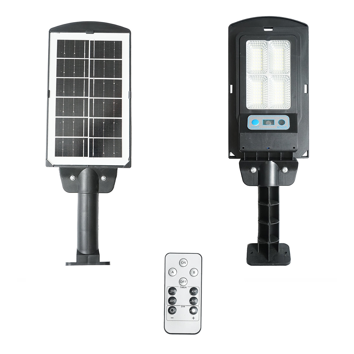 LED solar street lamp 6500K with 3W solar panel, 18000mAh battery, pole mount IP67 Breckner Germany