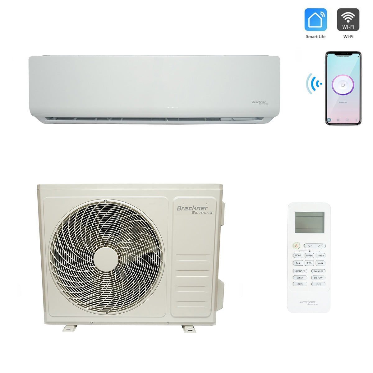 Inverter air conditioning unit 24000 BTU, energy class A++/A+, heating function, dehumidification, I feel, Wi-Fi, TCL Smart Life app