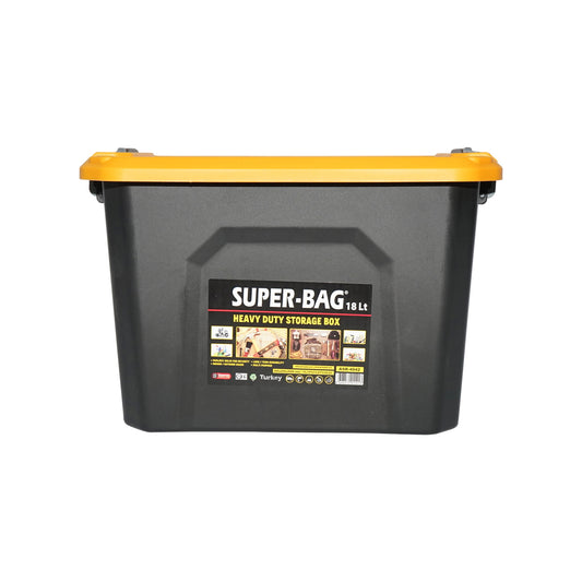 Box, heavy duty storage box 18L with lid, yellow 385x295x260mm Breckner Germany