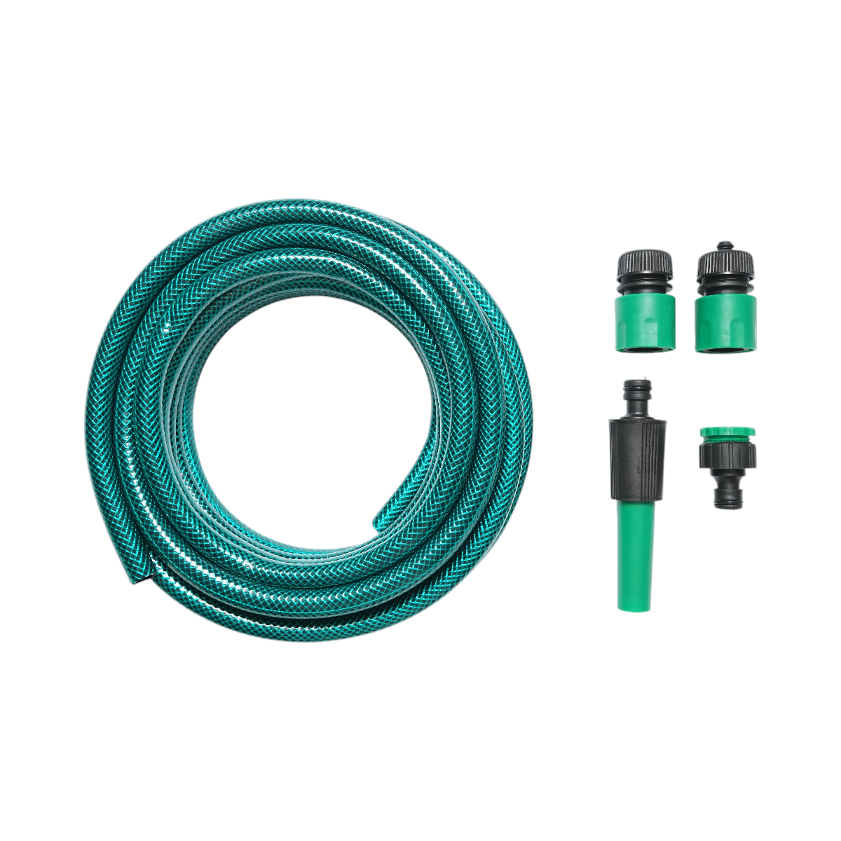 Garden hose reel 12mmx7.5m with 3/4-1/2 adapter, connectors, adjustable head 1/2