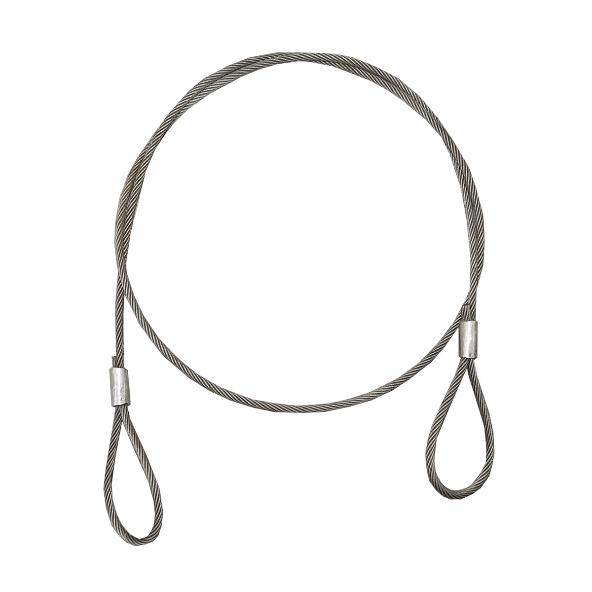 Steel winch cable/string with a thickness of 14mm and a length of 4m with rings for towing or lifting