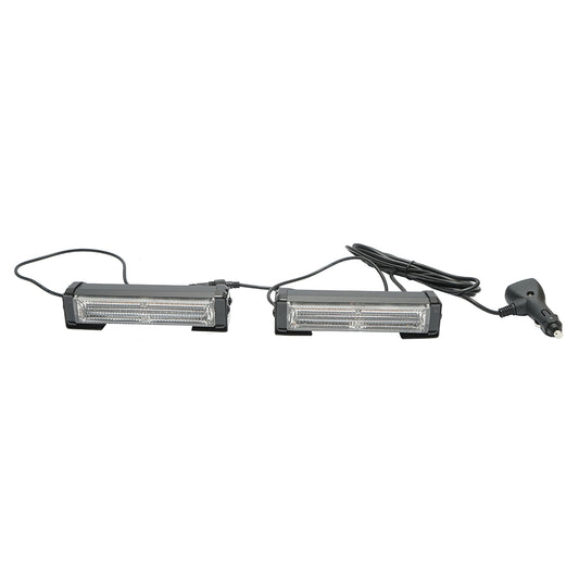 Set of 2 12V LED strobe lamps, 18W, 5 colors, aluminum casing 165x42x42mm