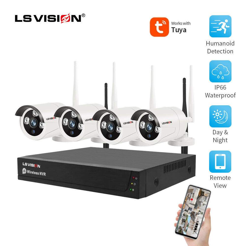 CCTV surveillance system with 4 cameras, motion sensor, WIFI, 2.4G, HD Ls Vision