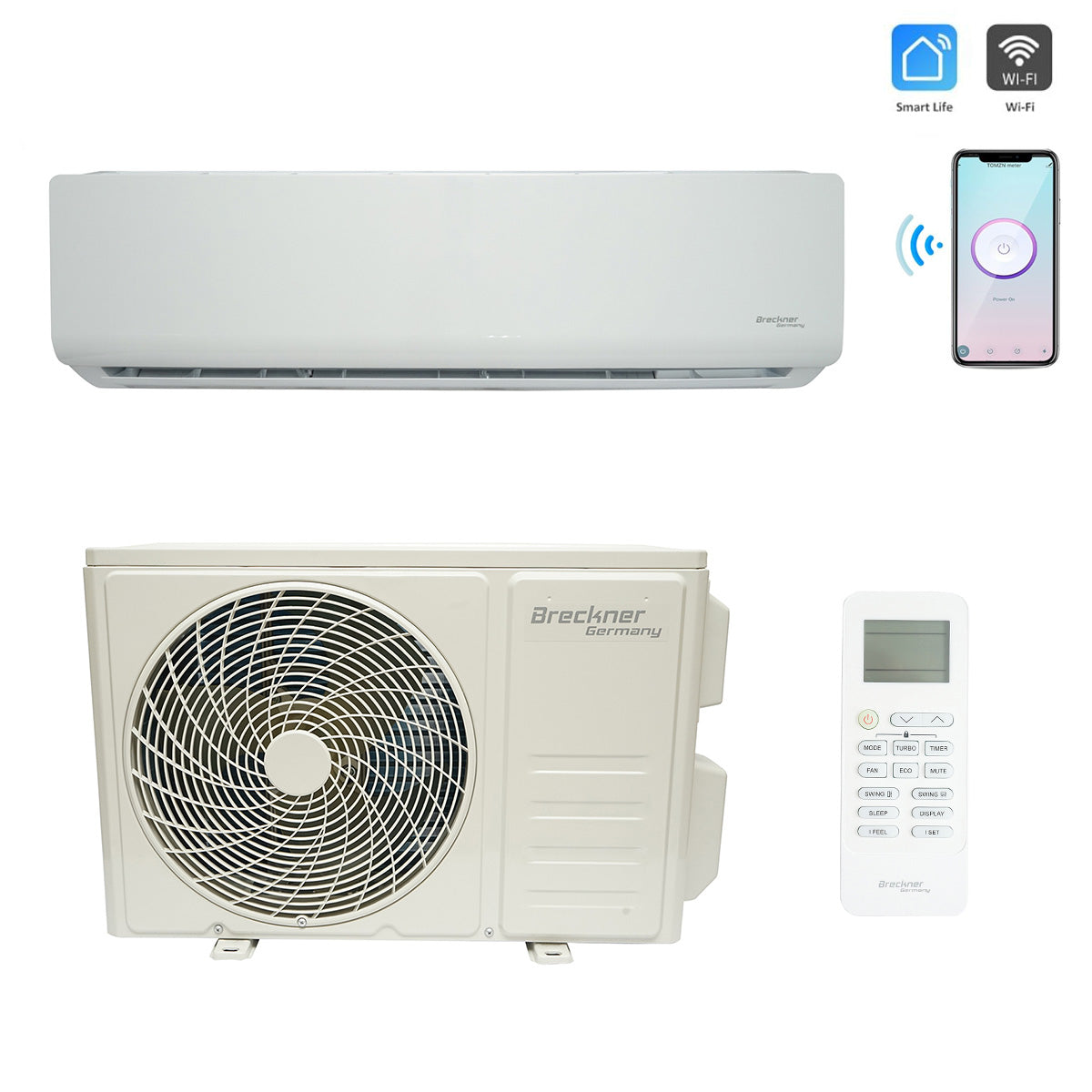 Inverter air conditioner 9000 BTU, energy class A++/A+, heating function, dehumidification, I feel, Wi-Fi, Smart Life app, installation kit included TCL