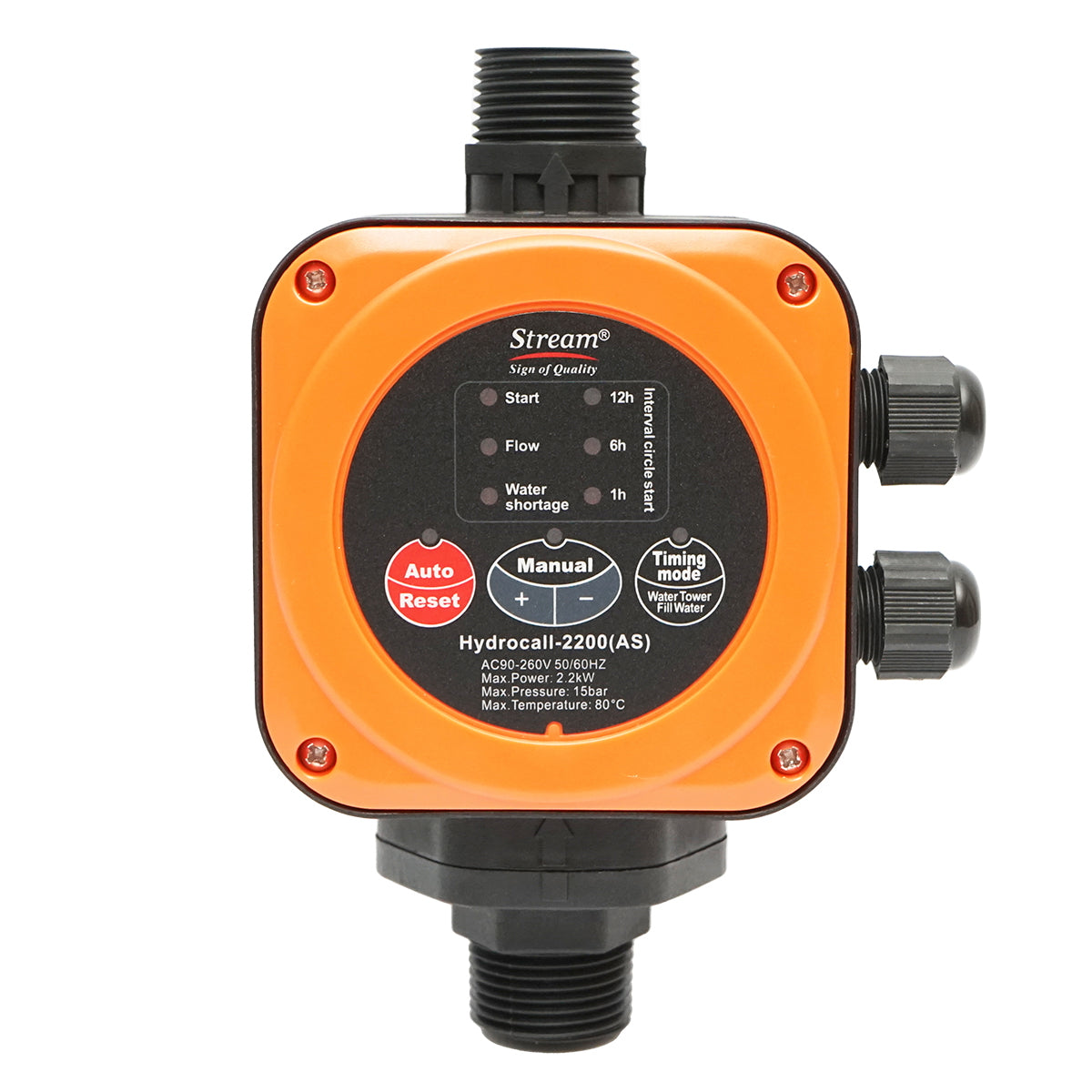 Automatic electronic pressure switch 2.2KW, 220V for water pump, 15 bar, built-in tank 1L HYDROCALL-2200AS